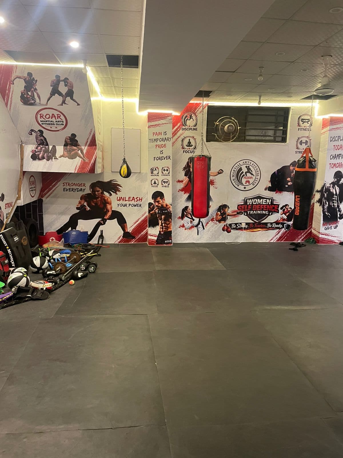 Heavy bags & women's self-defense zone